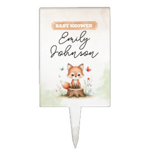 Cute fox baby shower cake topper