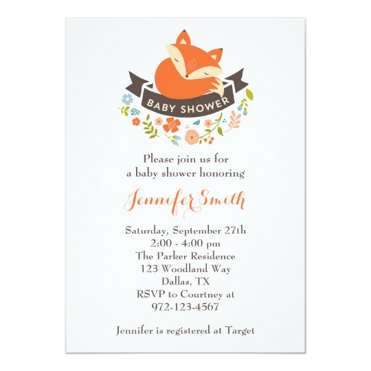 Cute Fox Baby Shower Invitation | Zazzle.com