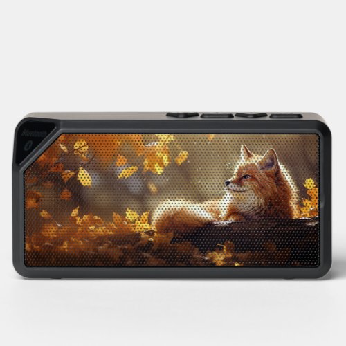 Cute Fox Basking in Autumn Bluetooth Speaker