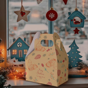 cute fox - Berries and Snowflakes– Retro Christmas Favor Boxes