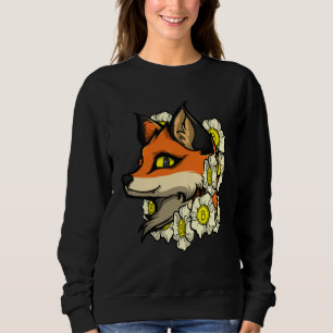 Cute Fox Bitcoin  Idea Fox With Flowers Loves Bitc Sweatshirt