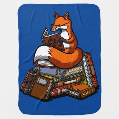 Cute Fox Book Reading Animal Baby Blanket