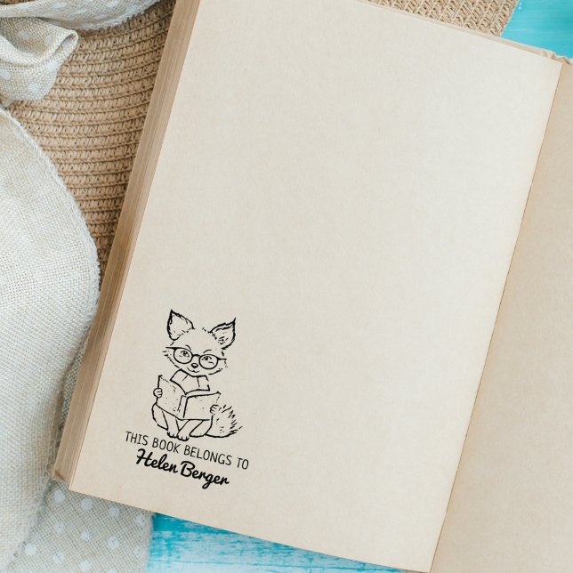 Cute Fox Bookplate Rubber Stamp (Creator Uploaded)