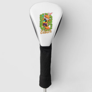 Cute Fox Bunny Ears Happy Easter Fox with Easter E Golf Head Cover