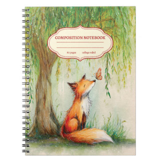 Cute Fox & Butterfly Watercolour Notebook