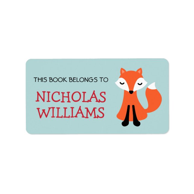 Cute fox cartoon animal bookplate book (Front)