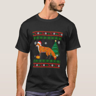 Cute Fox Christmas Sweater Decoration Santa Hat Xm