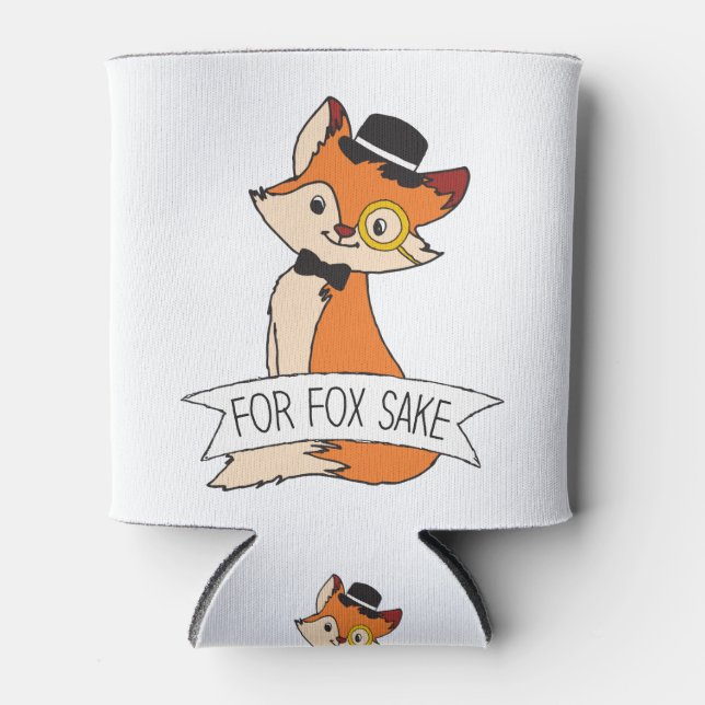 Cute Fox Clipart Oh For Fox Sake Epic Sarcastic Can Cooler (Front)