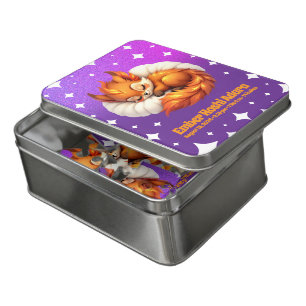 Cute Fox Cub Asleep in Starry Night Sky Jigsaw Puzzle