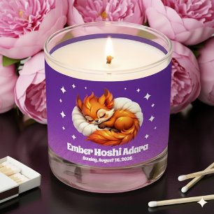 Cute Fox Cub Asleep in Starry Night Sky Scented Candle