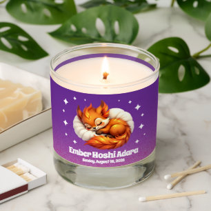 Cute Fox Cub Asleep in Starry Night Sky Scented Candle