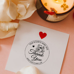 Cute Fox Custom Business Thank You Rubber Stamp