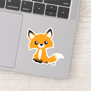 Cute Fox Custom-Cut Vinyl Stickers