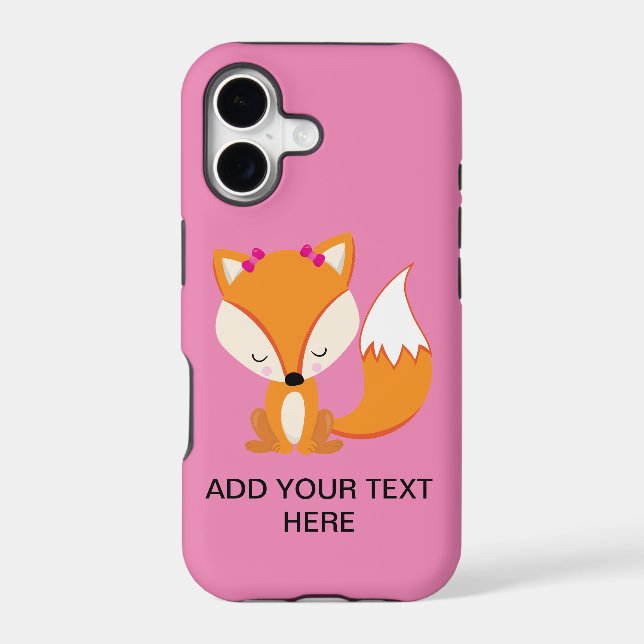 Cute fox custom text   iphone case (Back)