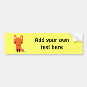 Cute fox customizable bumper sticker