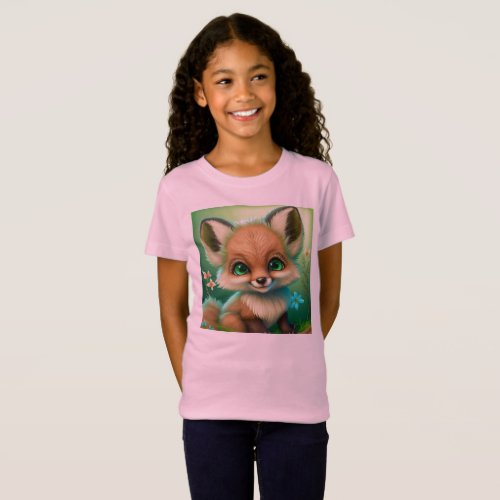 Cute fox design T_Shirt for girls
