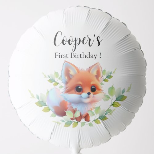 Cute fox drawing woodland animals forest friends  balloon