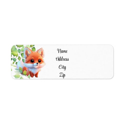 Cute fox drawing woodland animals forest friends  label