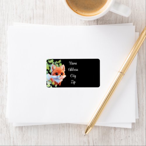 Cute fox drawing woodland animals forest friends  label