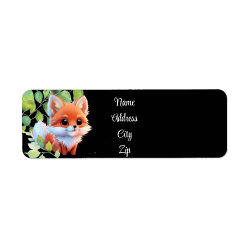 Cute fox drawing woodland animals forest friends  label