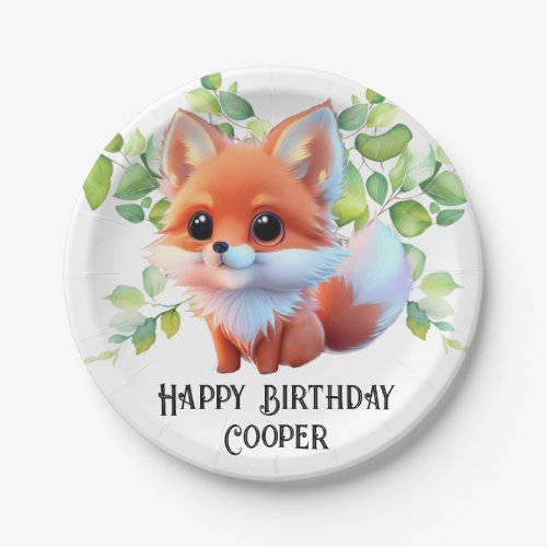 Cute fox drawing woodland animals forest friends  paper plates