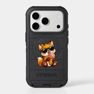 Cute Fox Eating Ice Cream With Sunglasses iPhone 17 Pro Case