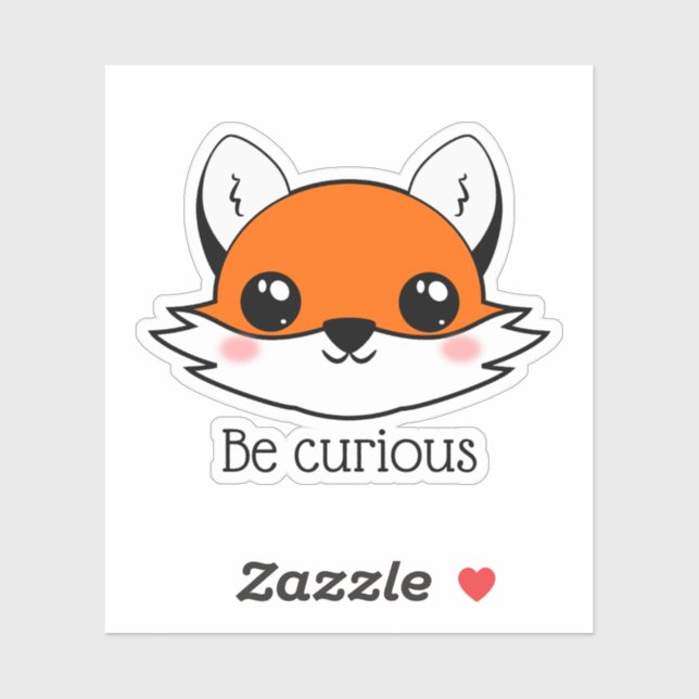 Cute Fox Face Be Curious Sticker (Sheet)