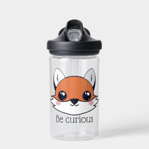 Cute Fox Face Be Curious Water Bottle