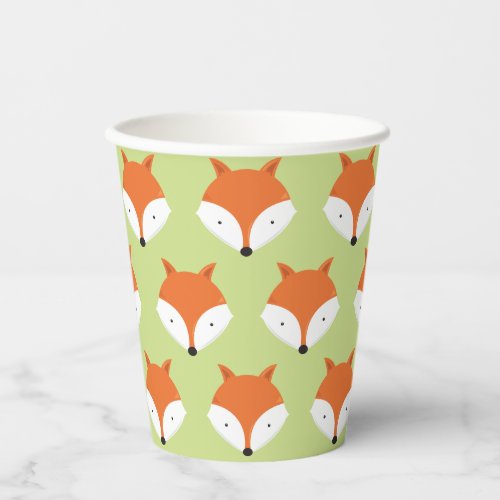 Cute Fox Face Pattern Animal Paper Cups