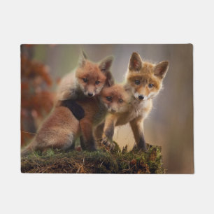 Cute Fox Family Doormat