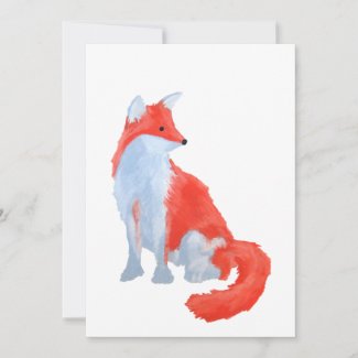 Invitation featuring an illustration of a cute Fox