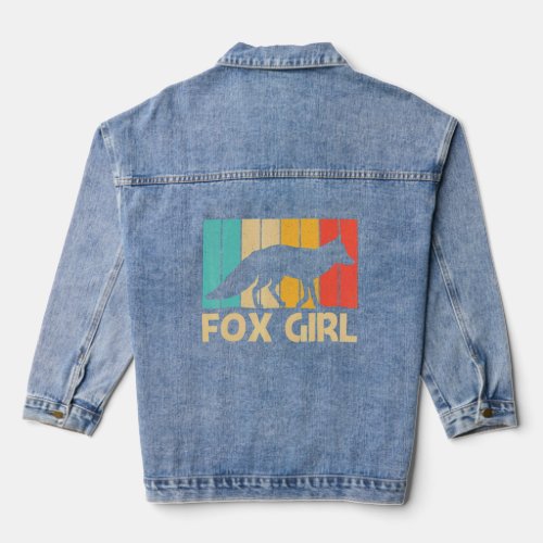 Cute Fox For Girls Kids Fennec Fox   Arctic Forest Denim Jacket