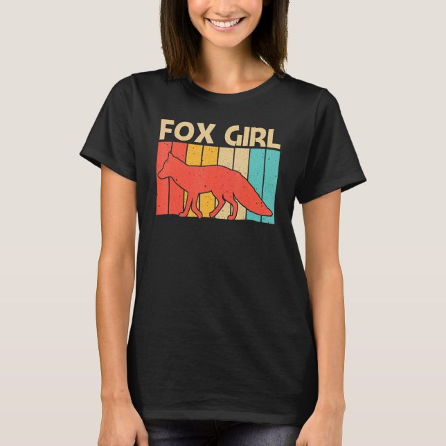 Cute Fox For Girls Mom Vulpine Fox Wild Animal T-Shirt (Front)