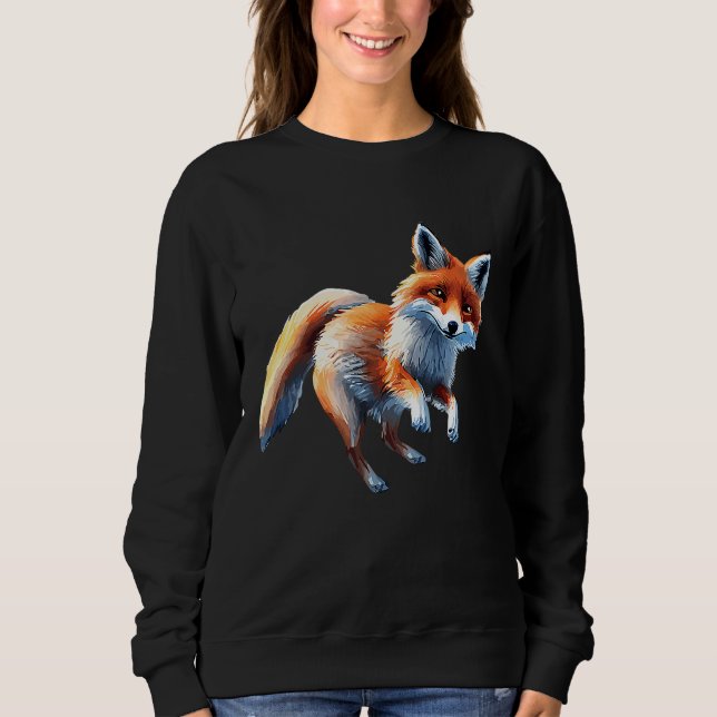 Cute fox for men women ladies foxes lovers fox ani sweatshirt (Front)