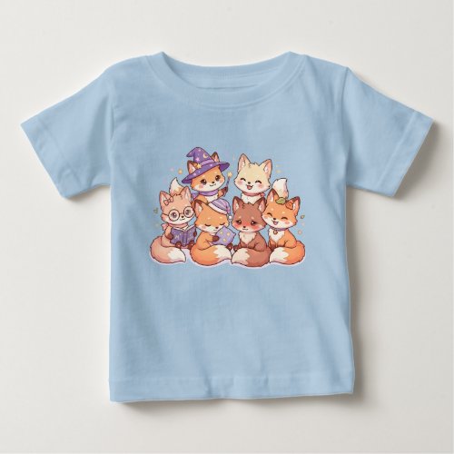 Cute Fox Friends Kids T-Shirt