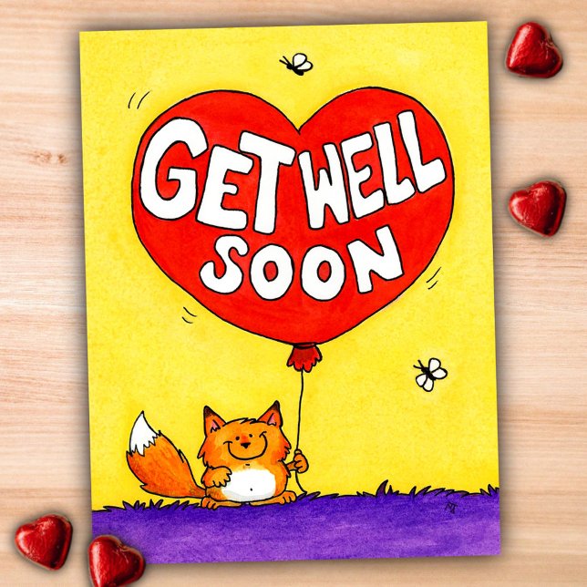 Cute Fox Get Well Soon  Postcard (Creator Uploaded)