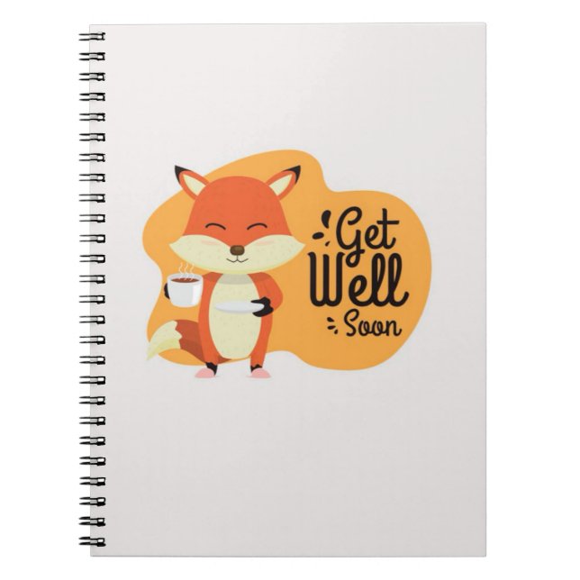 Cute Fox Gifts Get Well Soon Notebook (Front)