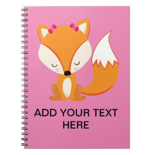 Cute fox girl custom text stone notebook