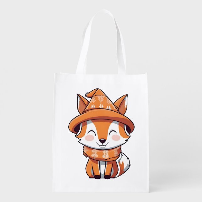 cute fox grocery bag (Back)