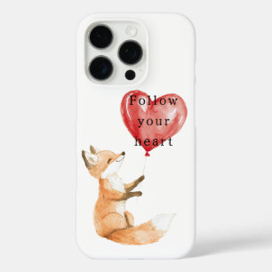 Cute Fox Heart Balloon iPhone 16 Pro Case