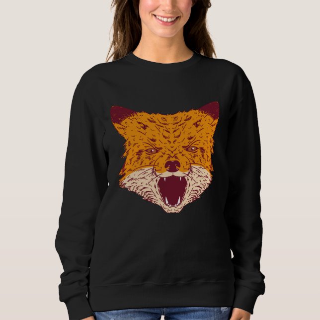 Cute  Fox Howling Artwork Sweatshirt (Front)
