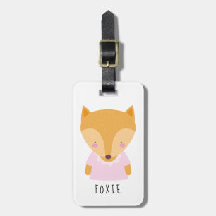 Cute Fox Illustration - Customizable Luggage Tag