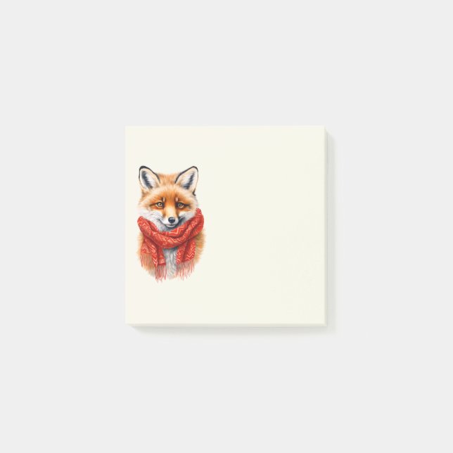 Cute Fox in a Red Scarf Autumn Image Post-it Notes (Front)