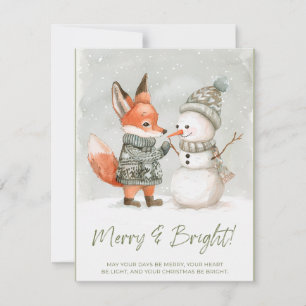 Cute Fox in Jumper Holiday Card