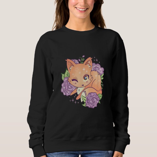 Cute Fox In Nature Sweatshirt (Front)