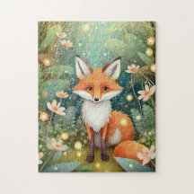 Cute Fox into the enchanted forest
