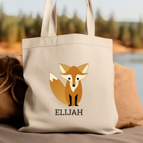 Cute Fox Kids' Personalized Tote Bag