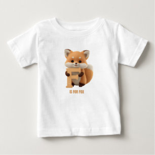 Cute Fox Letter F Kids T-Shirt Animal Alphabet S