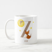 Cute Fox Letter Z Monogram Custom Name Kids Mug (Left)