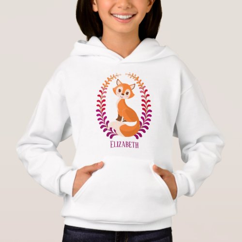 cute fox lovers add name hoodie